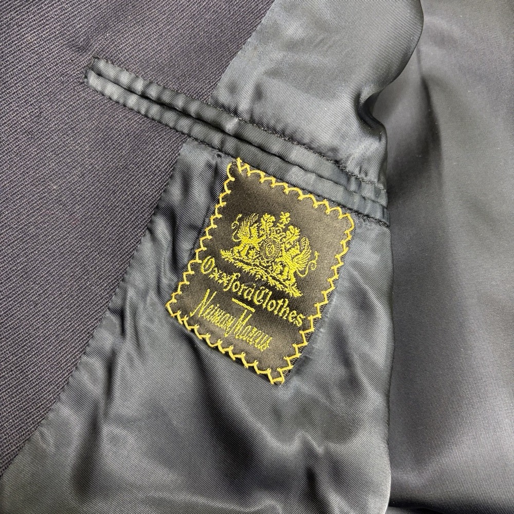 Oxxford Clothes Astor Outercoat Trebbiano Twill Wool Men's 38S Navy Blue - Picture 5 of 12